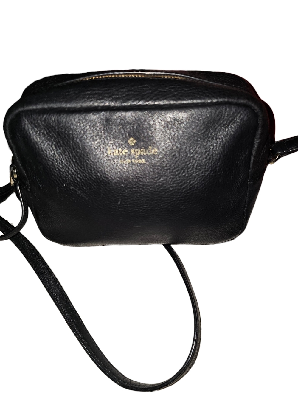 Kate Spade WKRU3318 Grey Street Mindy Black Pebbled Leather Crossbody Bag